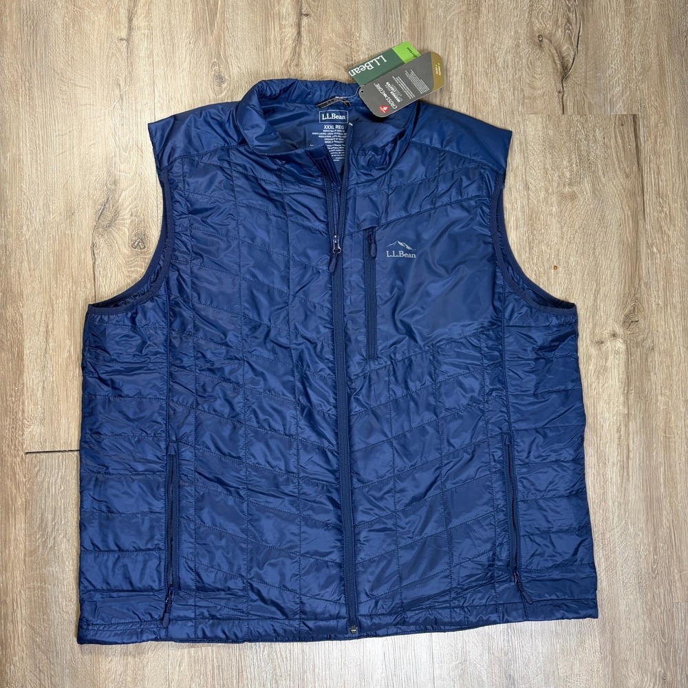 NWT LL Bean Primaloft Packaway Vest Mens 3XL XXXL Blue Navy Puffer
